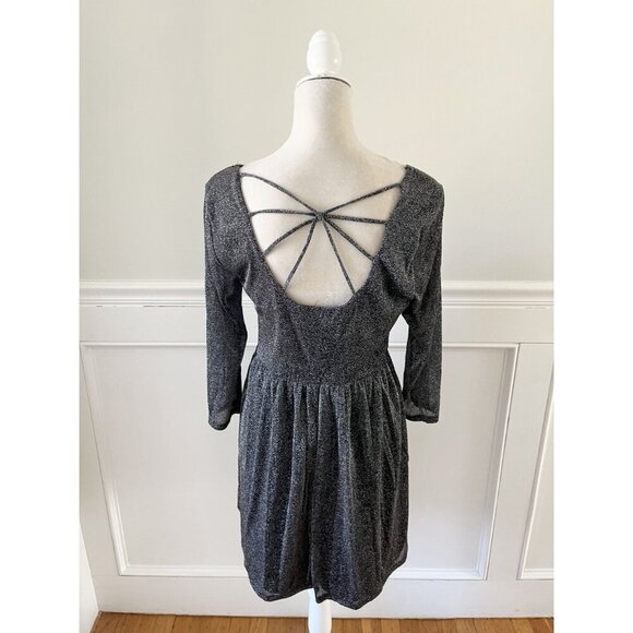 Forever 21 Plus Size Silver Metallic Strappy Back Dress Size XL - Picture 3 of 4